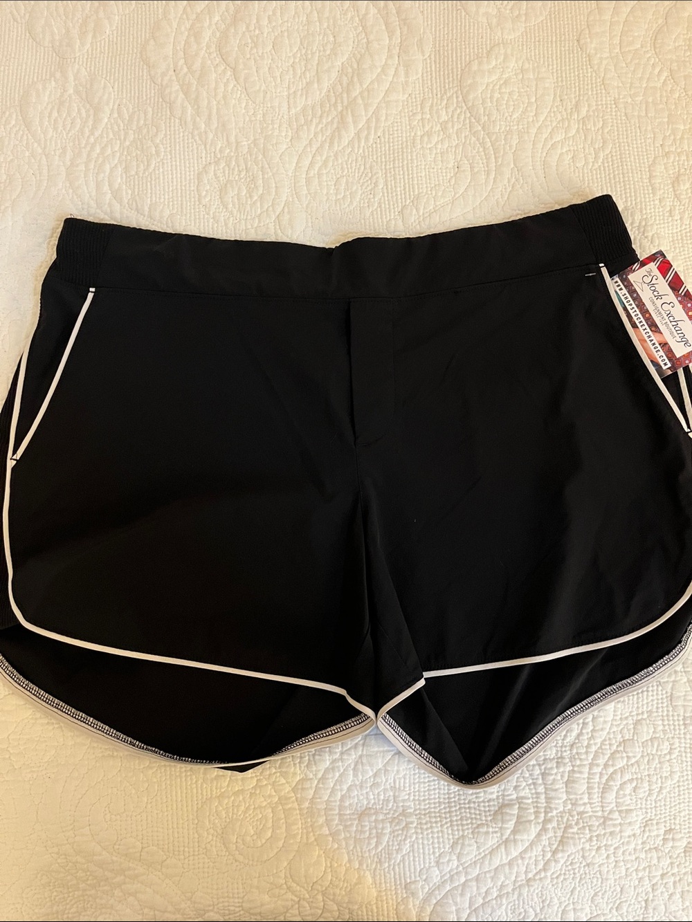 Athleta Black Women's Athletic Shorts with White Trim XL